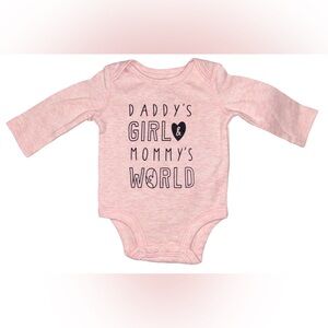 Carter’s Newborn Pink Long Sleeve Onesie “Daddy’s Girl & Mommy’s World”